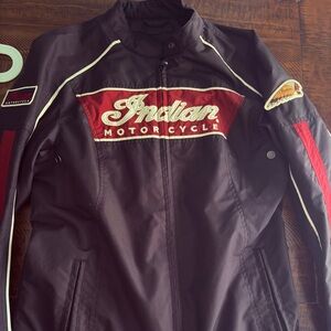 Red and Black Performance Motorcycle Jacket with Zippered Front